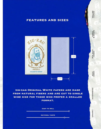 ZIG ZAG ORIGINAL WHITE 7OMM ROLLING PAPER